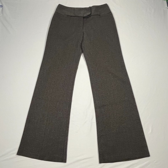 BCX Herringbone Dress Pants Juniors 7 Brown Wide Leg Mid Rise Business Trousers - Picture 1 of 8